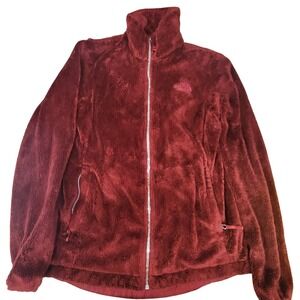 The North Face Womens‎ Fleece Jacket Full Zip Burgundy Small Soft Cozy